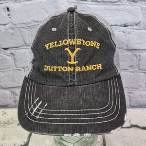 Yellowstone Dutton Ranch TV Show Promo Hat Cap Strap Back Black Mesh Trucker Flw